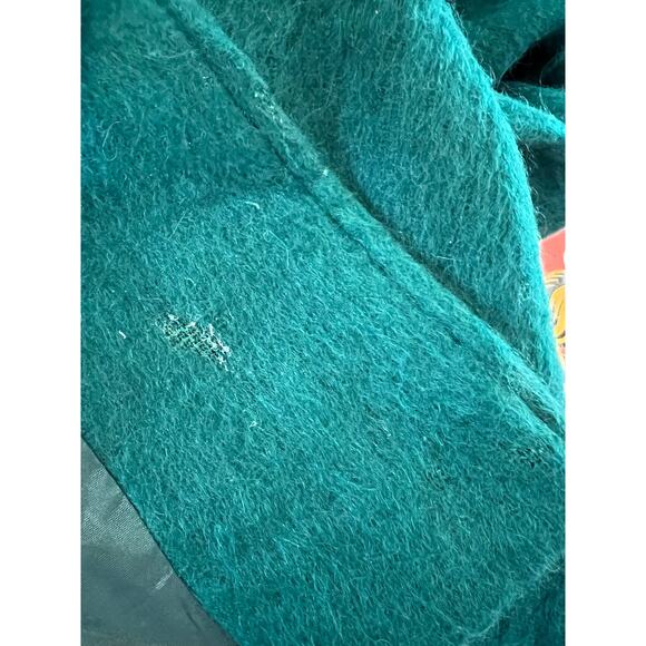 Vintage 80s Long Emerald Green Mohair Coat - Picture 9 of 10